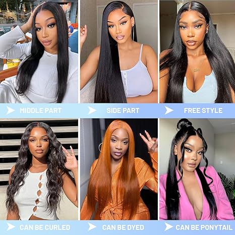Bone Straight Super Double Drawn Raw Virgin Human Hair HD Glueless Wig
