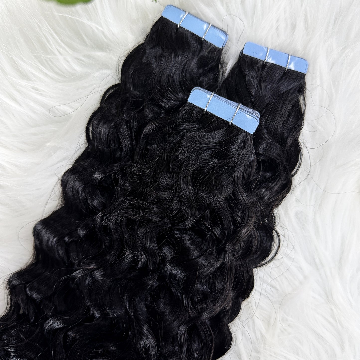 Water Wavy Curly Tape in Hair Extensions