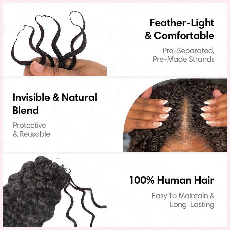 Muyol water wave Crochet Hair Pre-Separated Feather Soft Knotless Human Hair Extensions