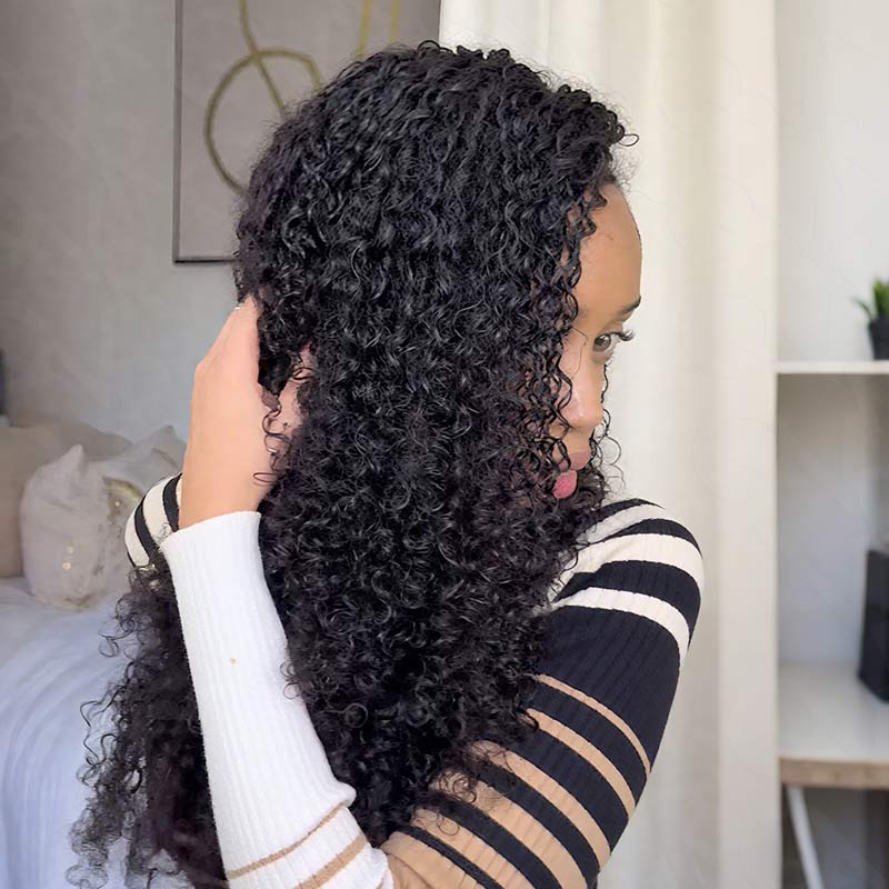 Muyol Pixie Curly Crochet Hair Pre-Separated Feather Soft Knotless Human Hair Extensions