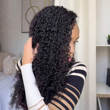 Muyol Pixie Curly Crochet Hair Pre-Separated Feather Soft Knotless Human Hair Extensions