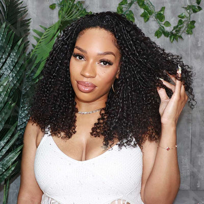 Muyol Pixie Curly Crochet Hair Pre-Separated Feather Soft Knotless Human Hair Extensions
