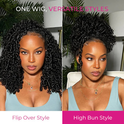 [WEAR GO HALF WIG]  Afro Curly Draw-strings Half Wig Real Hairline