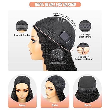 [WEAR GO HALF WIG]  Afro Curly Draw-strings Half Wig Real Hairline