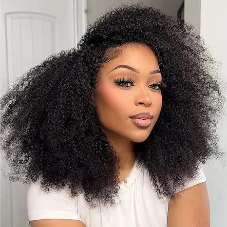 [WEAR GO HALF WIG]  Afro Curly Draw-strings Half Wig Real Hairline