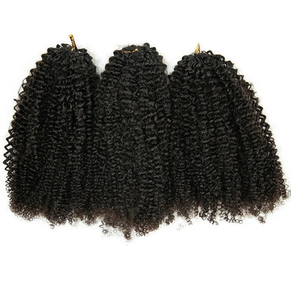 Muyol Afro Curly Crochet Hair Pre-Separated Feather Soft Knotless Human Hair Extensions