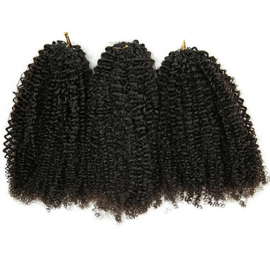 Muyol Afro Curly Crochet Hair Pre-Separated Feather Soft Knotless Human Hair Extensions