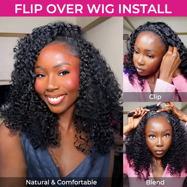 [WEAR GO HALF WIG]  Water Wave Half Wig Invisible Hairline Beginner Friendly