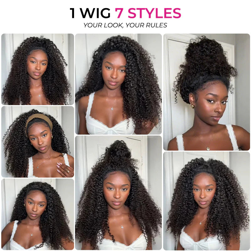 [WEAR GO HALF WIG]  Afro Curly Draw-strings Half Wig Real Hairline