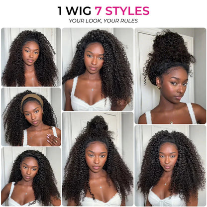 [WEAR GO HALF WIG]  Afro Curly Draw-strings Half Wig Real Hairline