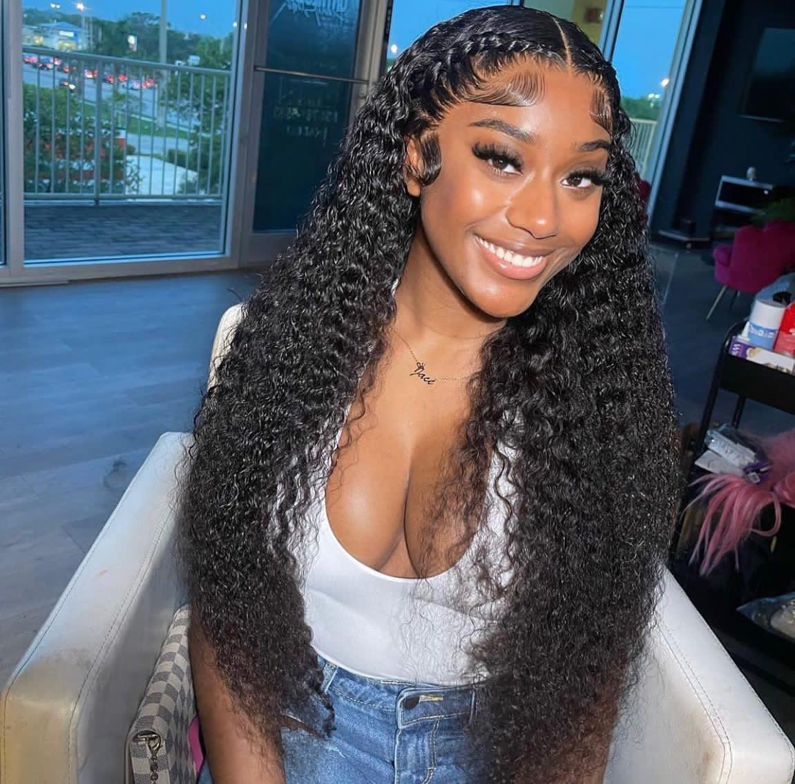 Water Wavy Curly Tape in Hair Extensions