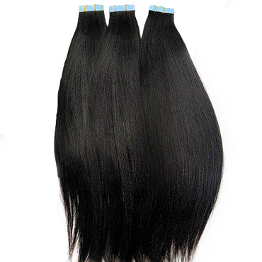 Yaki Straight Silk Press Tape in Hair Extensions