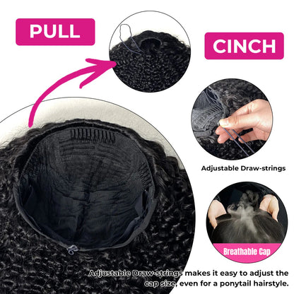 [WEAR GO HALF WIG]  Burmese curly Half Wig Invisible Hairline Beginner Friendly