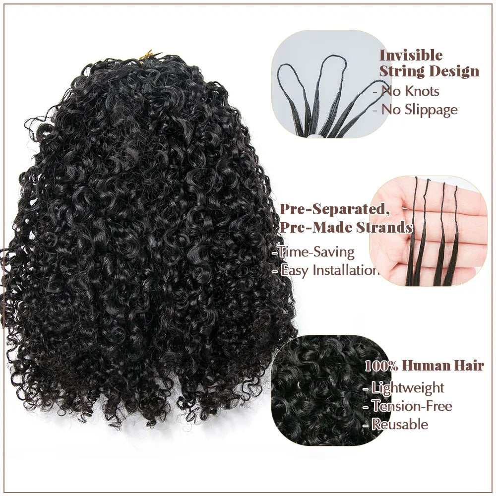 Muyol Deep wave Crochet Hair Pre-Separated Feather Soft Knotless Human Hair Extensions