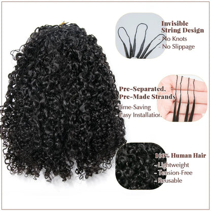 Muyol Deep wave Crochet Hair Pre-Separated Feather Soft Knotless Human Hair Extensions