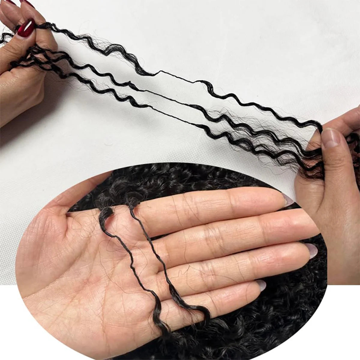 Muyol Deep wave Crochet Hair Pre-Separated Feather Soft Knotless Human Hair Extensions