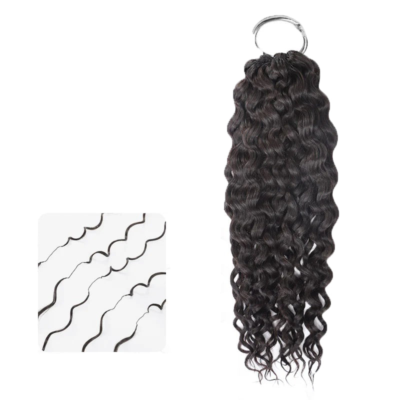 Muyol water wave Crochet Hair Pre-Separated Feather Soft Knotless Human Hair Extensions