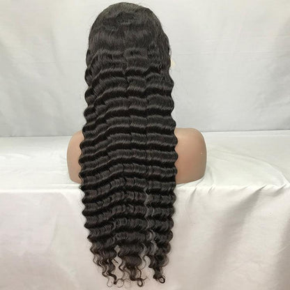 Deep wave Virgin Human hair 9x6 HD Lace Full Frontal glueless Wigs - URBAN CHIC HAIR