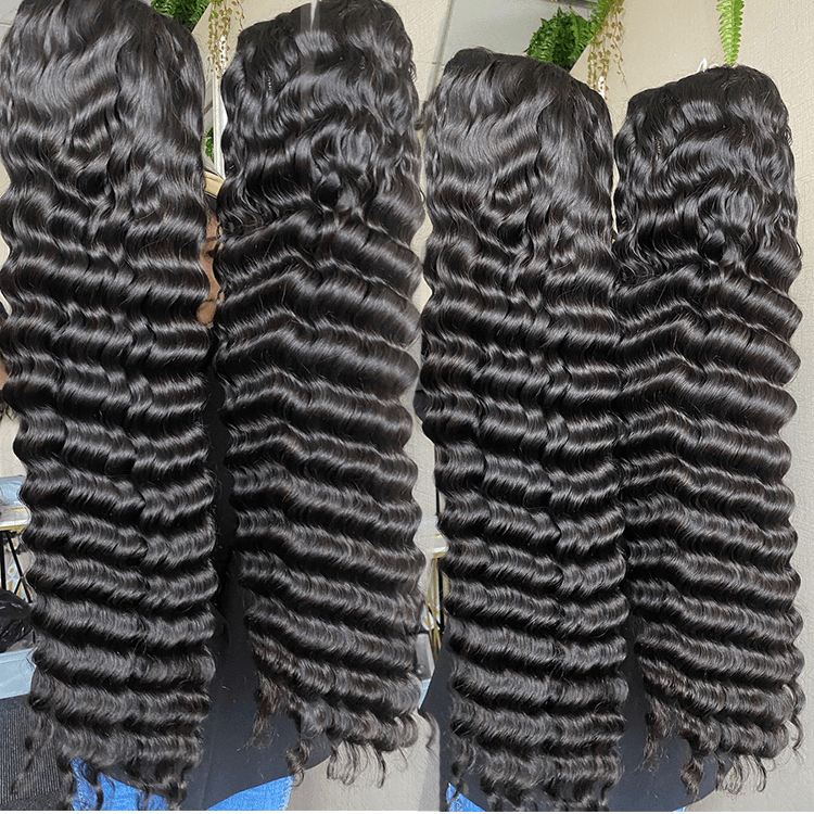 Deep wave Virgin Human hair 9x6 HD Lace Full Frontal glueless Wigs - URBAN CHIC HAIR