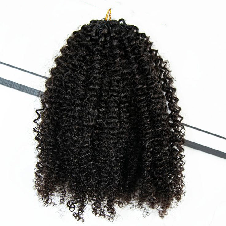 Muyol Afro Curly Crochet Hair Pre-Separated Feather Soft Knotless Human Hair Extensions