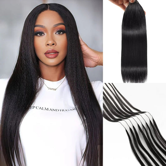 Muyol Straight Crochet Hair Pre-Separated Feather Soft Knotless Human Hair Extensions