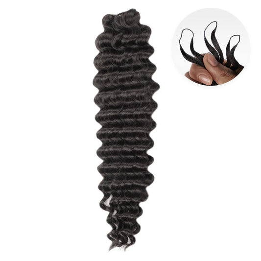 Muyol Deep wave Crochet Hair Pre-Separated Feather Soft Knotless Human Hair Extensions