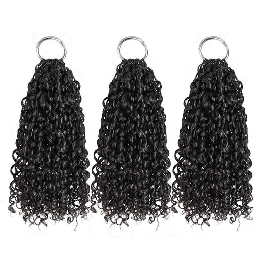 Muyol Pixie Curly Crochet Hair Pre-Separated Feather Soft Knotless Human Hair Extensions