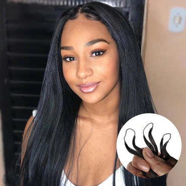 Muyol Straight Crochet Hair Pre-Separated Feather Soft Knotless Human Hair Extensions