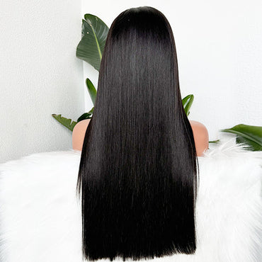 Bone Straight Super Double Drawn Raw Virgin Human Hair HD Glueless Wig